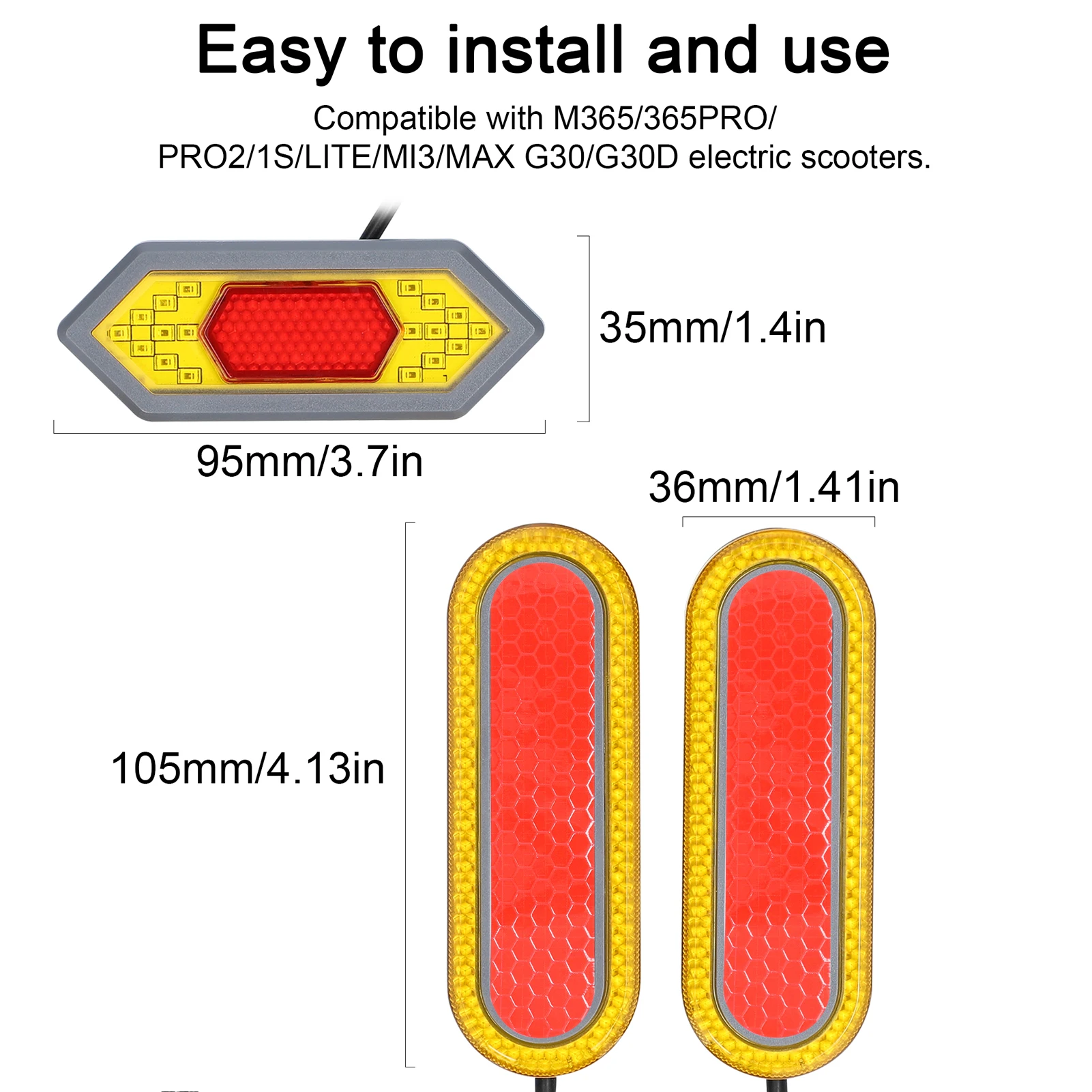 Electric Scooter Accessories LED Turn Signal Lamp for Xiaomi Pro 2 M365 / M365 Pro Turn Signal Lamp Scooter Parts Accessories