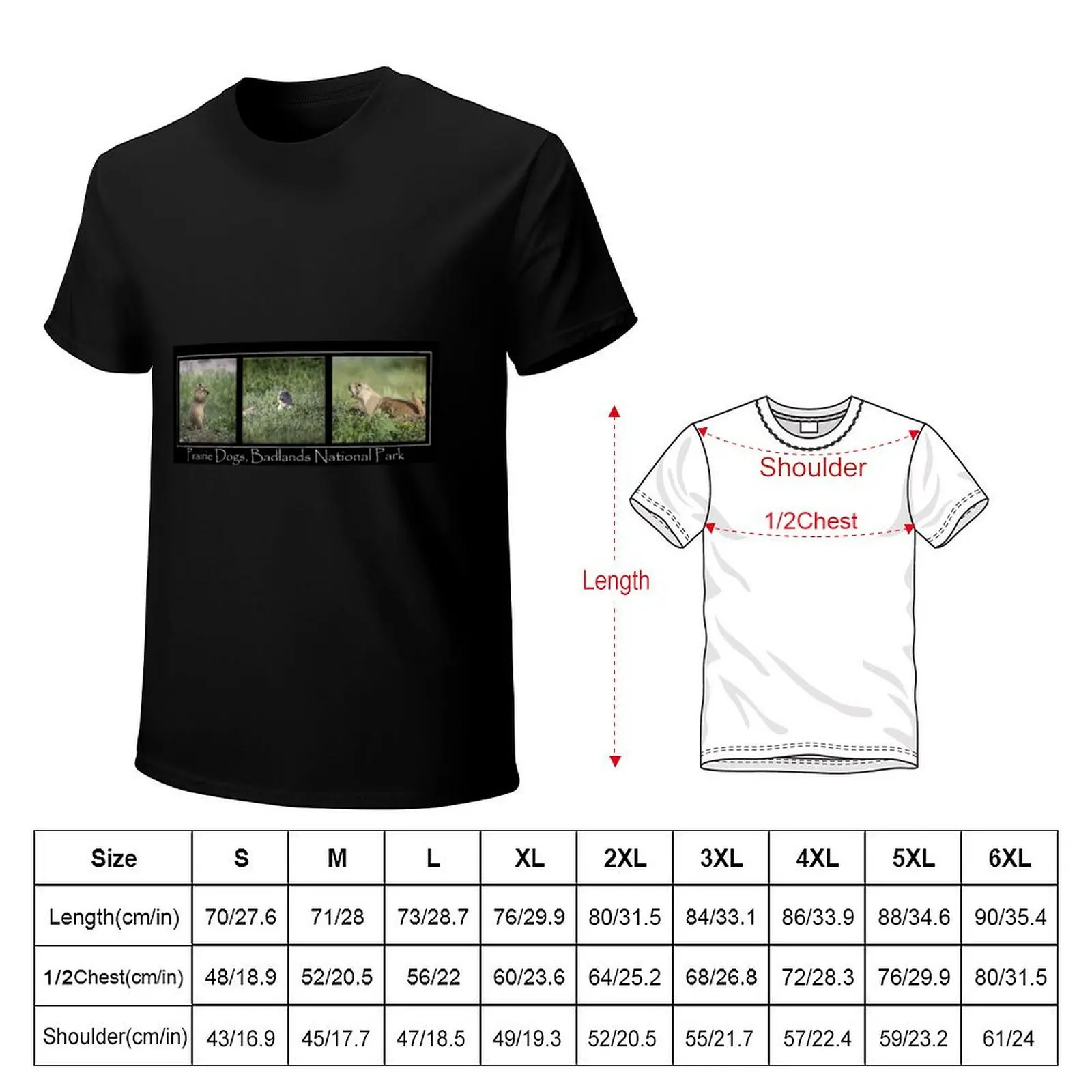Prairie Dog Poster T-Shirt Basic Solid Color Short Sleeve T-Shirt
