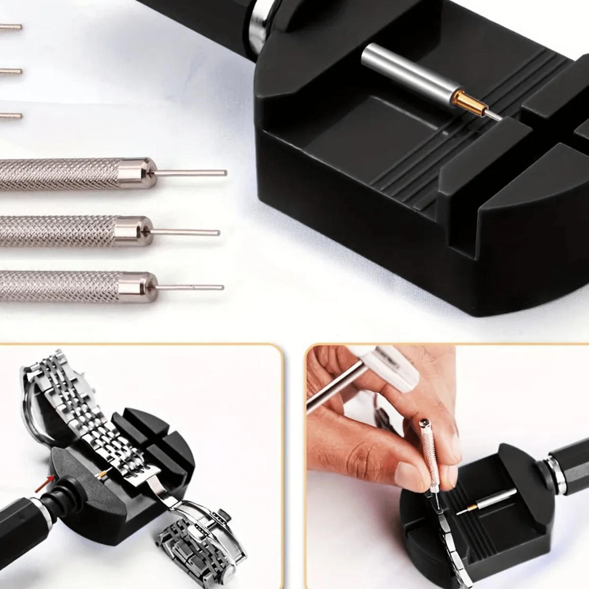 1 Set Watch Repair Tool Watch Link Band Slit Strap Bracelet Chain Pin Remover Adjuster Tool Kits for Professional Watchmaker
