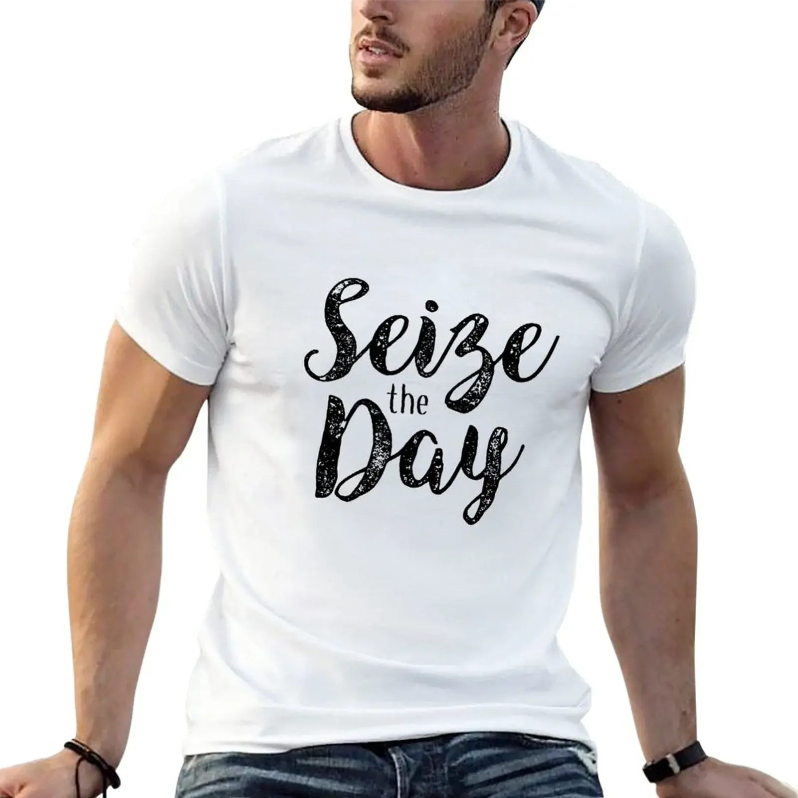 Seize the Day T-Shirt boys t shirts summer clothes oversized t shirt mens vintage t shirts