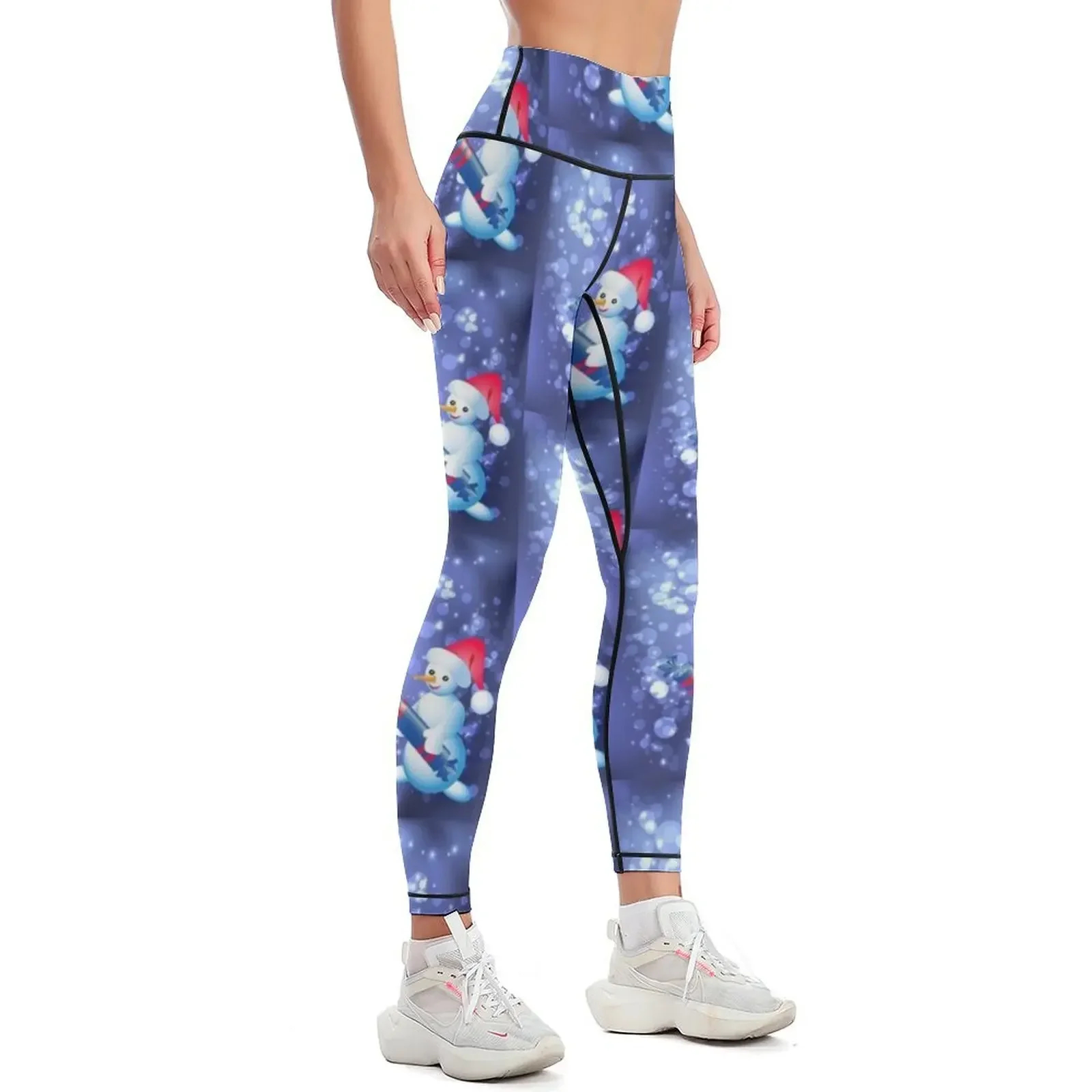 snow man Leggings Sportswear woman gym Women's high waist for fitness Pants sport Womens Leggings