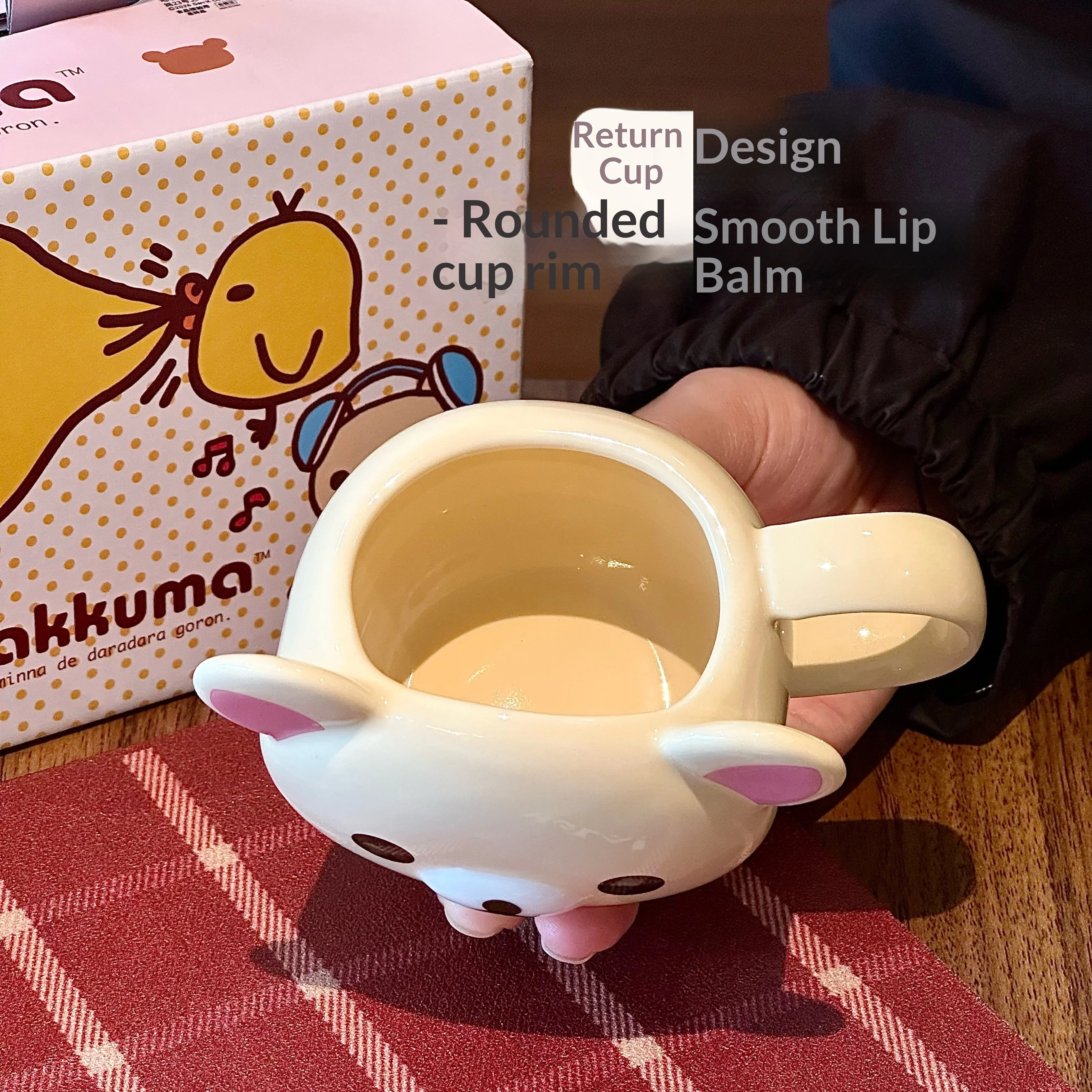 Rilakkuma 2026 Neue Niedliche Keramiktasse Tragbarer Gerader Trinkbecher Hochästhetisches Geschenk für Frauen für den täglichen Gebrauch – Detail 8