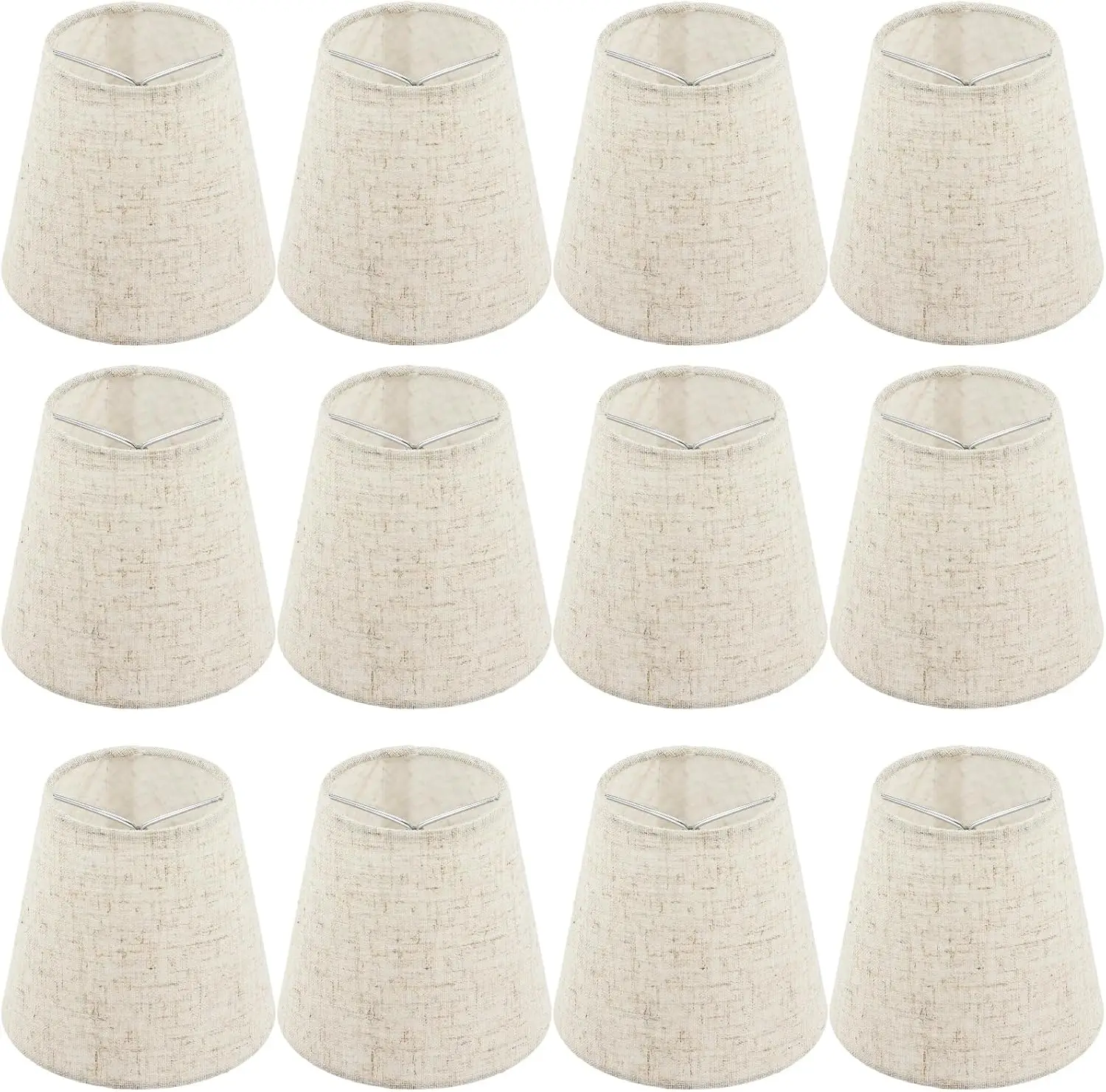 

12 шт. тканевых абажуров, тканевые абажуры на прищепках, традиционные абажуры для люстр-свечей, элегантные льняные абажуры