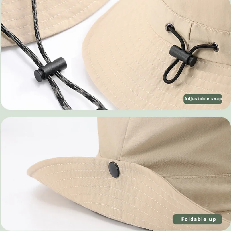 Waterproof Bucket Hat for Women 6cm Brim Sun Hat Foldable Hangable Outdoor Hiking Camping Panama Caps Quick Drying Basin Cap