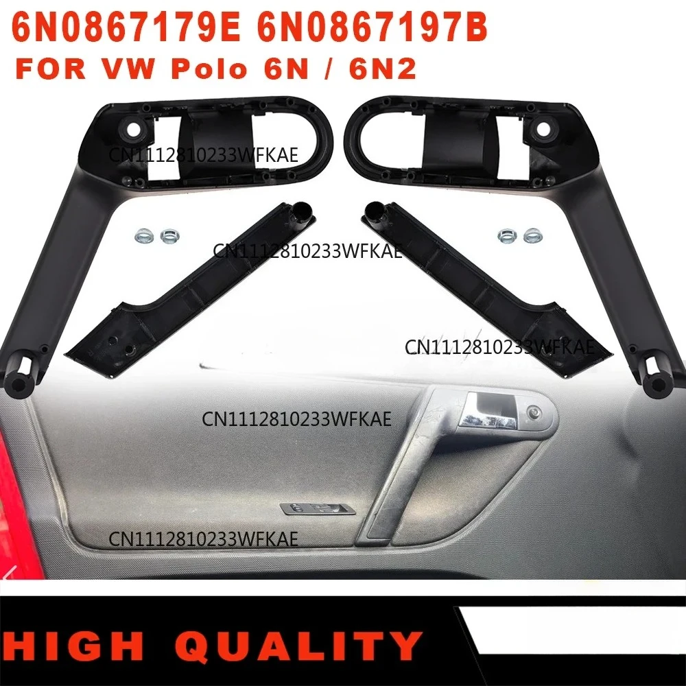 New Interior Door Handle With Retaining Cover Left Right 6N0867179E 6N0867197B For VW Polo MK3 6N 6N2 1999-2002 Car Accessories