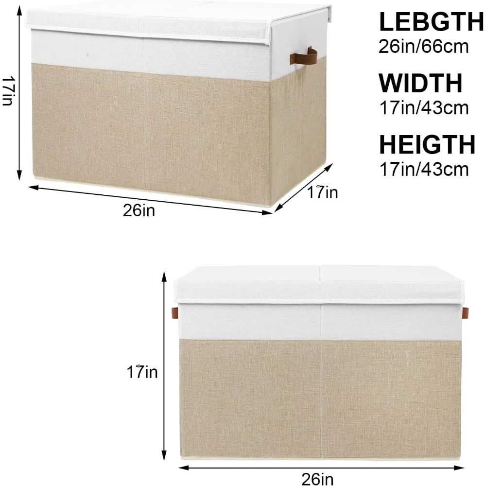 صندوق تخزين ألعاب متين مع غطاء للأطفال، صندوق منظم مع فواصل للأولاد والبنات والحضانات