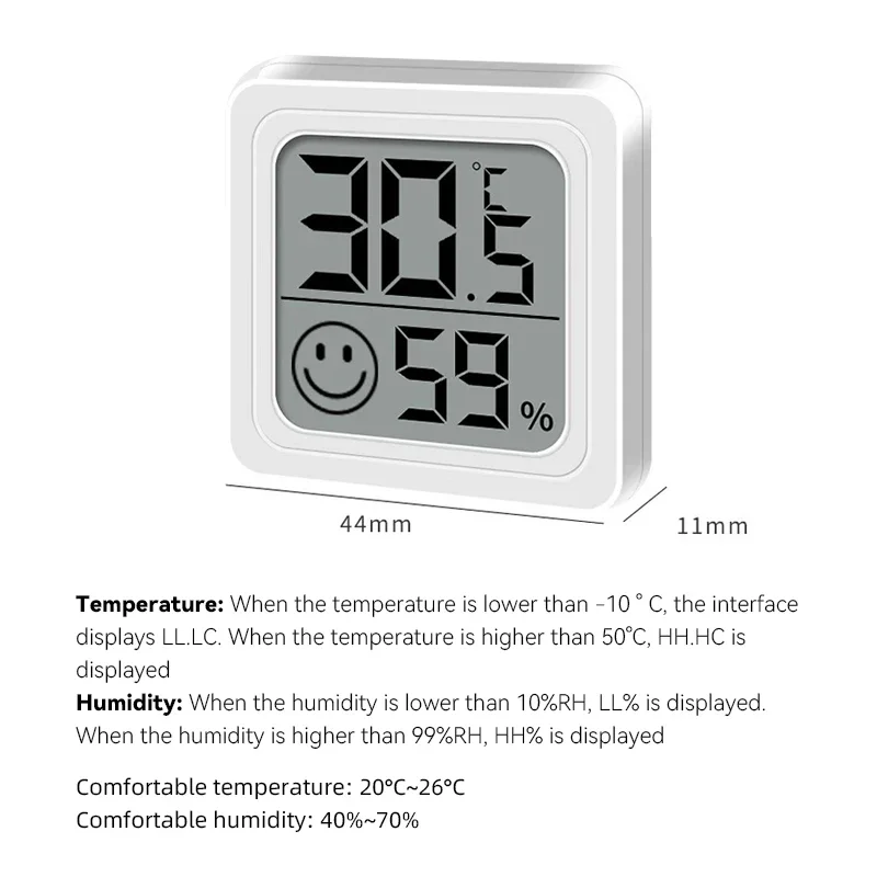 2025 Nieuwe Mini LCD Digitale Thermometer Hygrometer Binnenkamertemperatuur-vochtigheidsmeter Sensormeter Weerstation