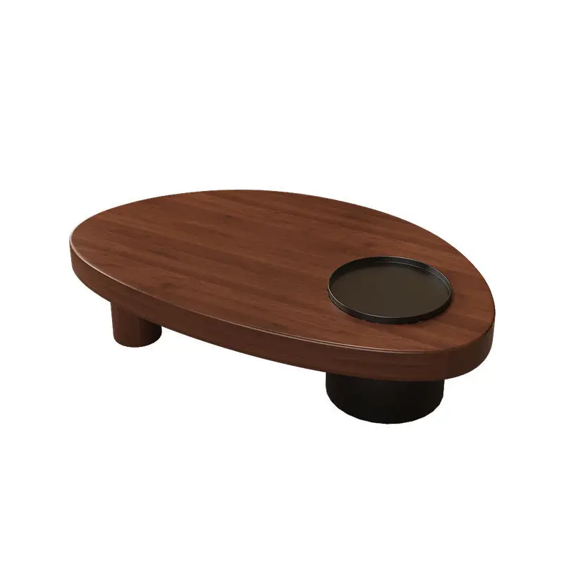 

Medieval solid wood coffee table, living room light luxury household special-shaped 2025 new small apartment