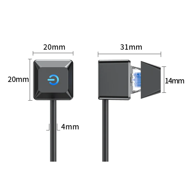 1PCS  Computer Desktop Switch PC Motherboard External Start Led Light PC Power ON/OFF Button Extension Cable