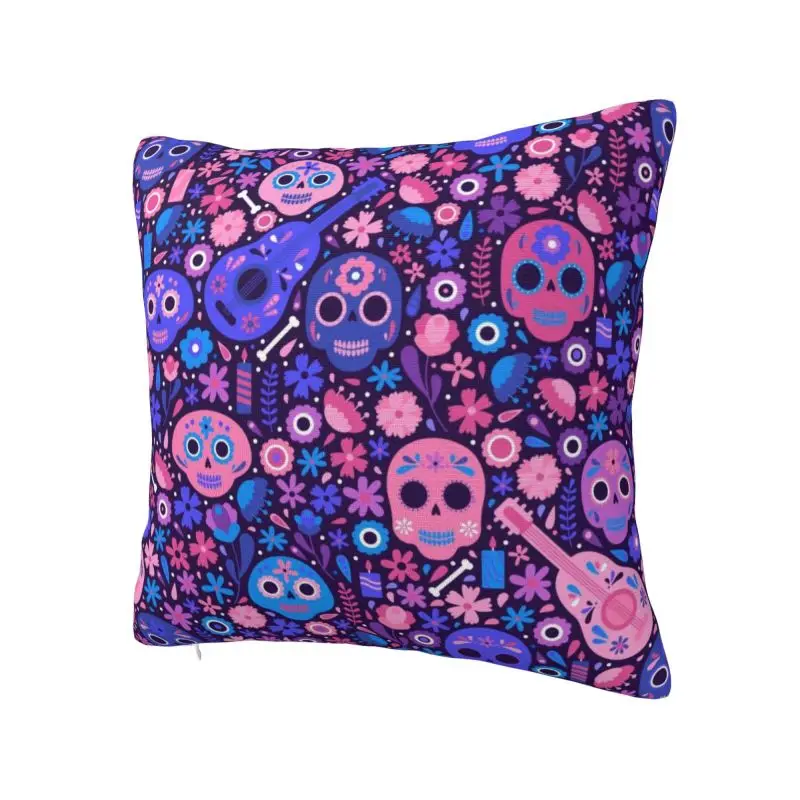 Modern Day Of The Dead Cushion Cover Soft Mexican Sugar Skull Throw Pillow Case Home Decor