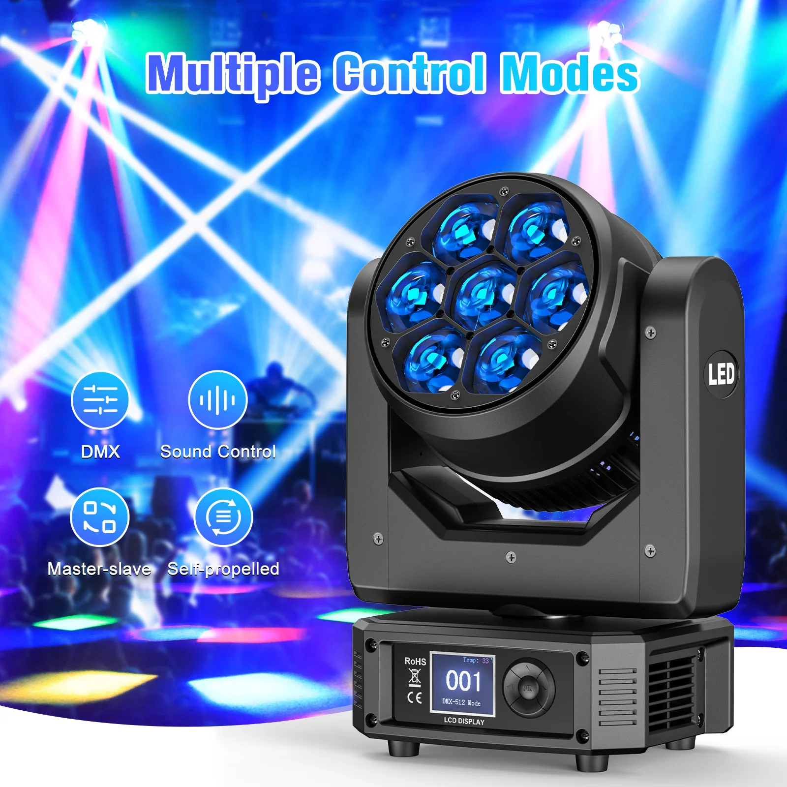 Imagem -03 - Buysumshine-bee Eye Wash Led Moving Head Light dj Light Dmx dj Lights Party Disco Lights Audiência Casamento 350w Rgbw