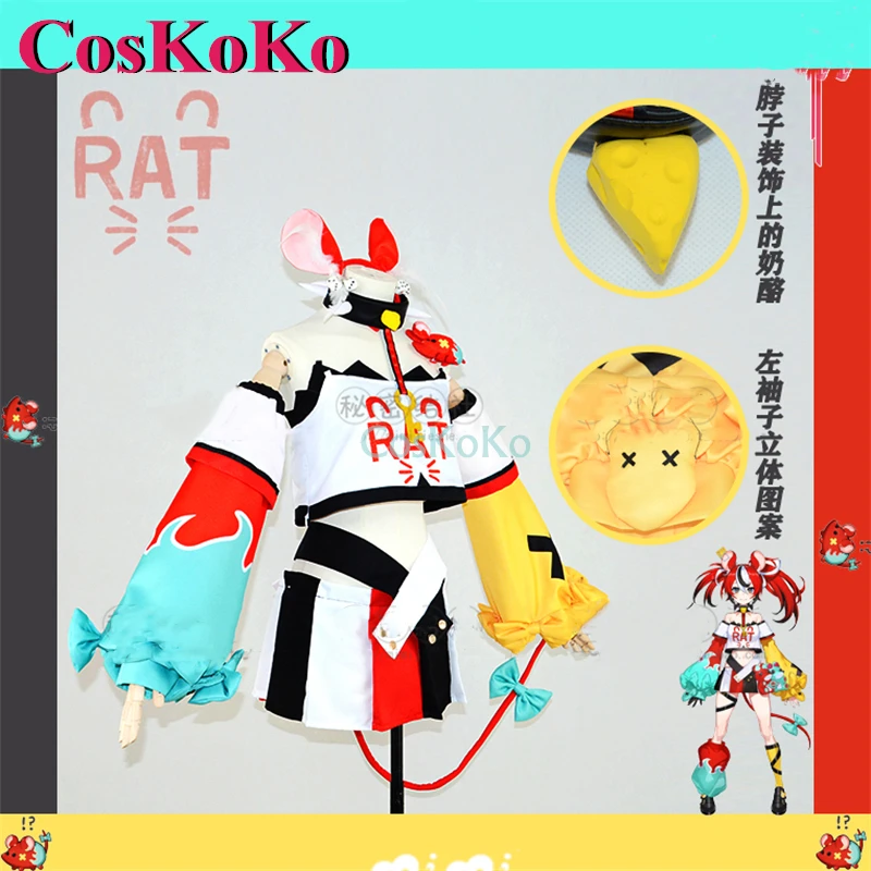 CosKoKo Hakos Baelz Cosplay Anime Vtuber Hololive English Costume Sweet Nifty Lovely Uniform Halloween Party Role Play Clothing