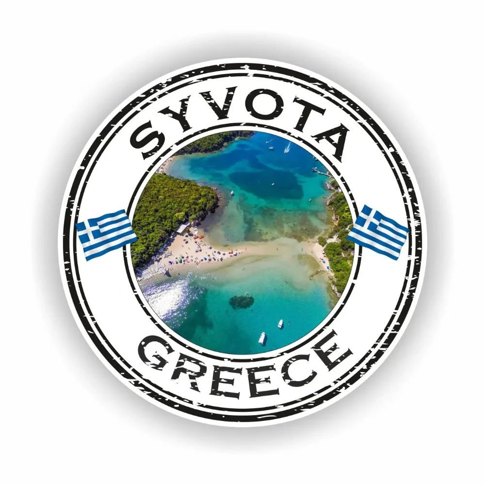 

Syvota Greece Seal Sticker Round Flag Decorative Vinyl Decal Waterproof for Electric Scooter Yacht Exterior Decor