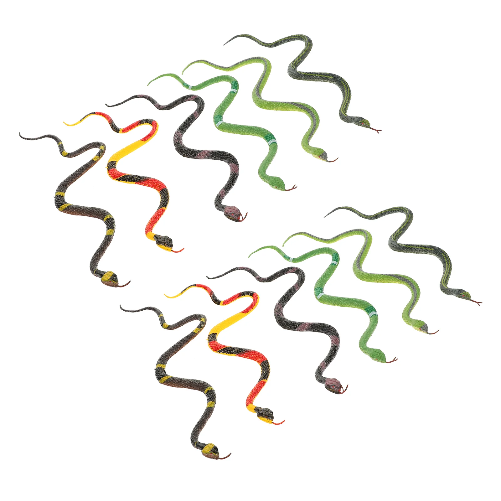 12 Pcs Toy Animal Model Rubber Snake Toys Halloween Props Crawl Realistic Fake Snakes Child