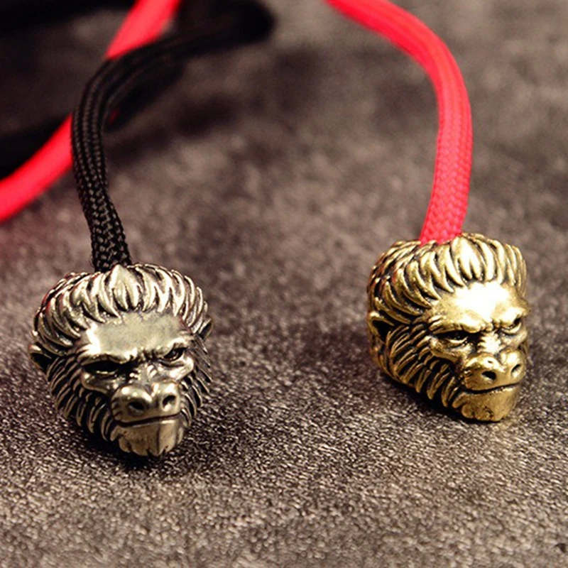 Искусственная-скульптура-латунные-бусины-для-ножа-для-повседневного-использования-для-улицы-«сделай-сам»-Паракорд-Плетеный-шнурок-подвески-аксессуары-животные-орангутан-подвески