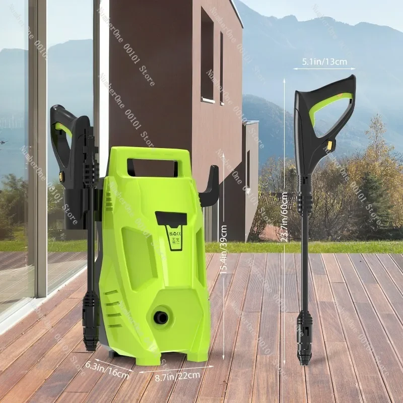 AC Powered High Pressure Car Washer, Portable Water Pump Spray Gun for Home Auto Cleaning
