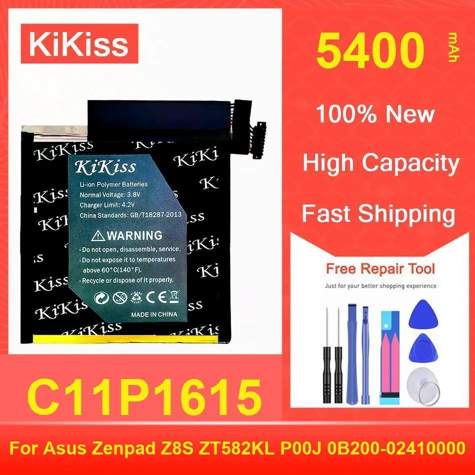 

Kikiss Battery 5400Mah C11P1615 For Asus Zenpad Z8S ZT582KL P00J 0B200-02410000