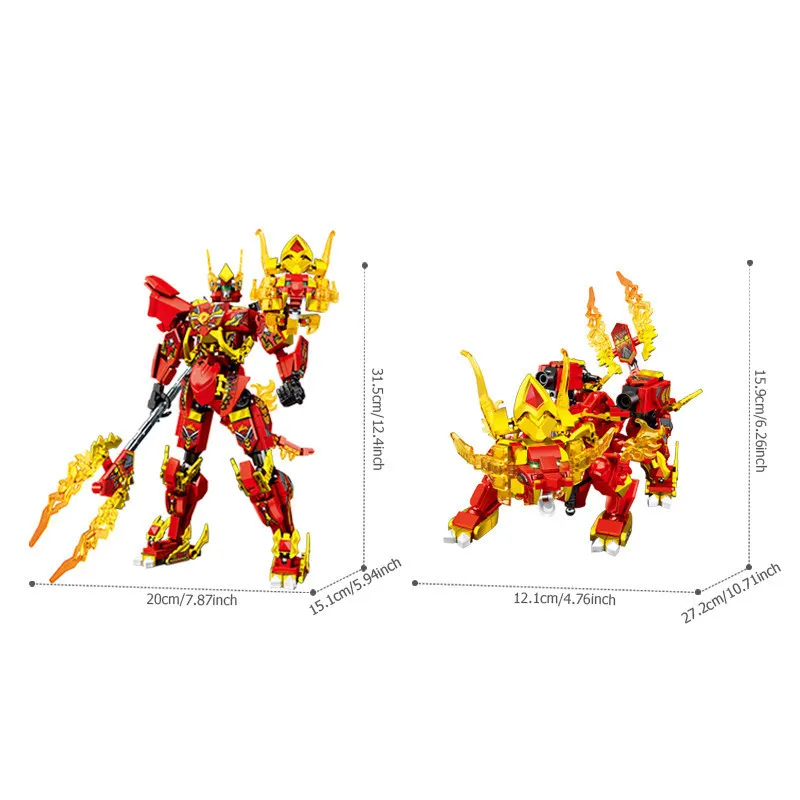 SEMBO 497pcs Animal Transforming Mecha Assemblage Building Blocks MOC Combined Robot Mech Model Bricks Kids Toys for Boys Gifts
