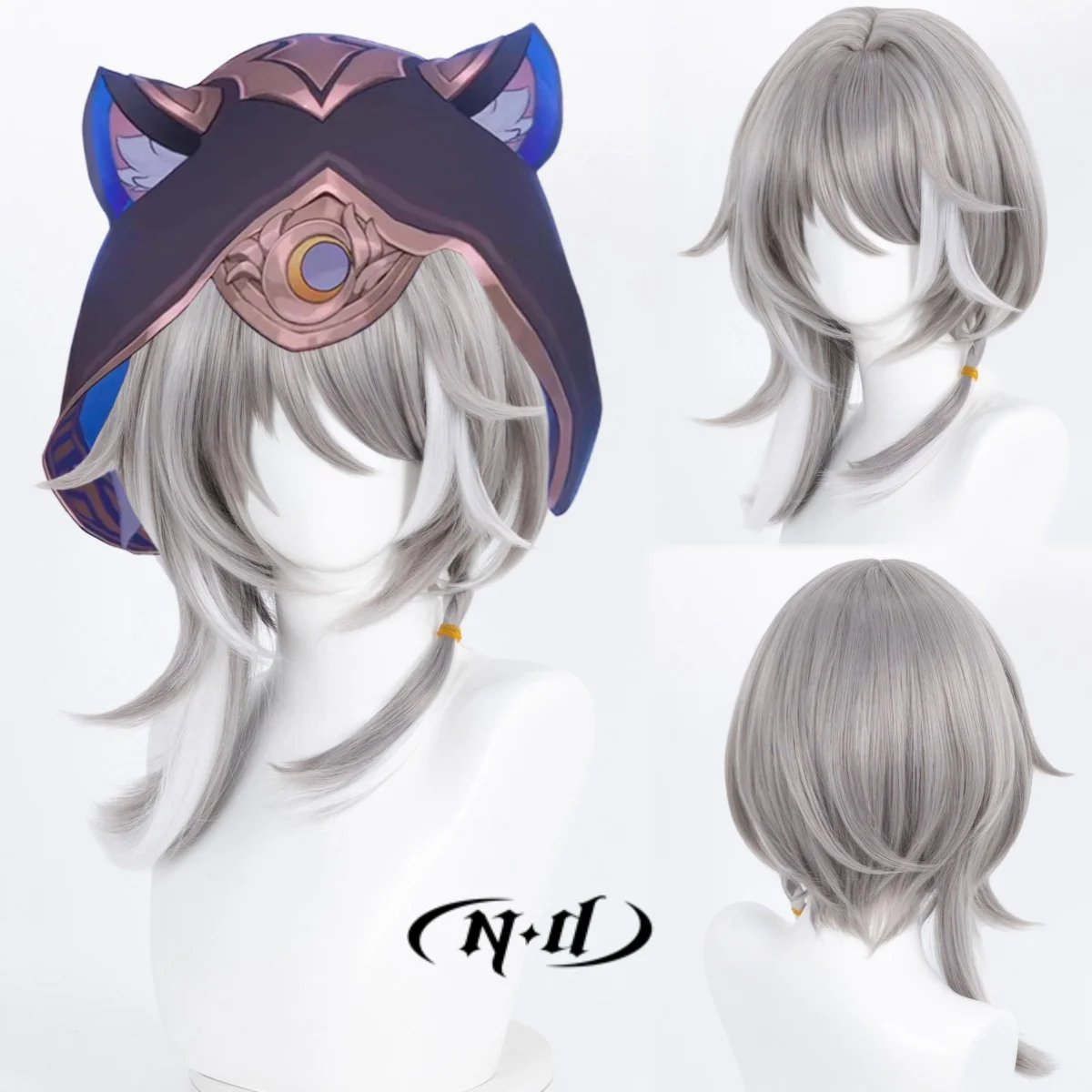 ND Cipher Cosplay Wigs Hairpiece Honkai Star Rail Cosplay Hair Wigs for Comic Con Coser Costume Theme Party Heat Resistant