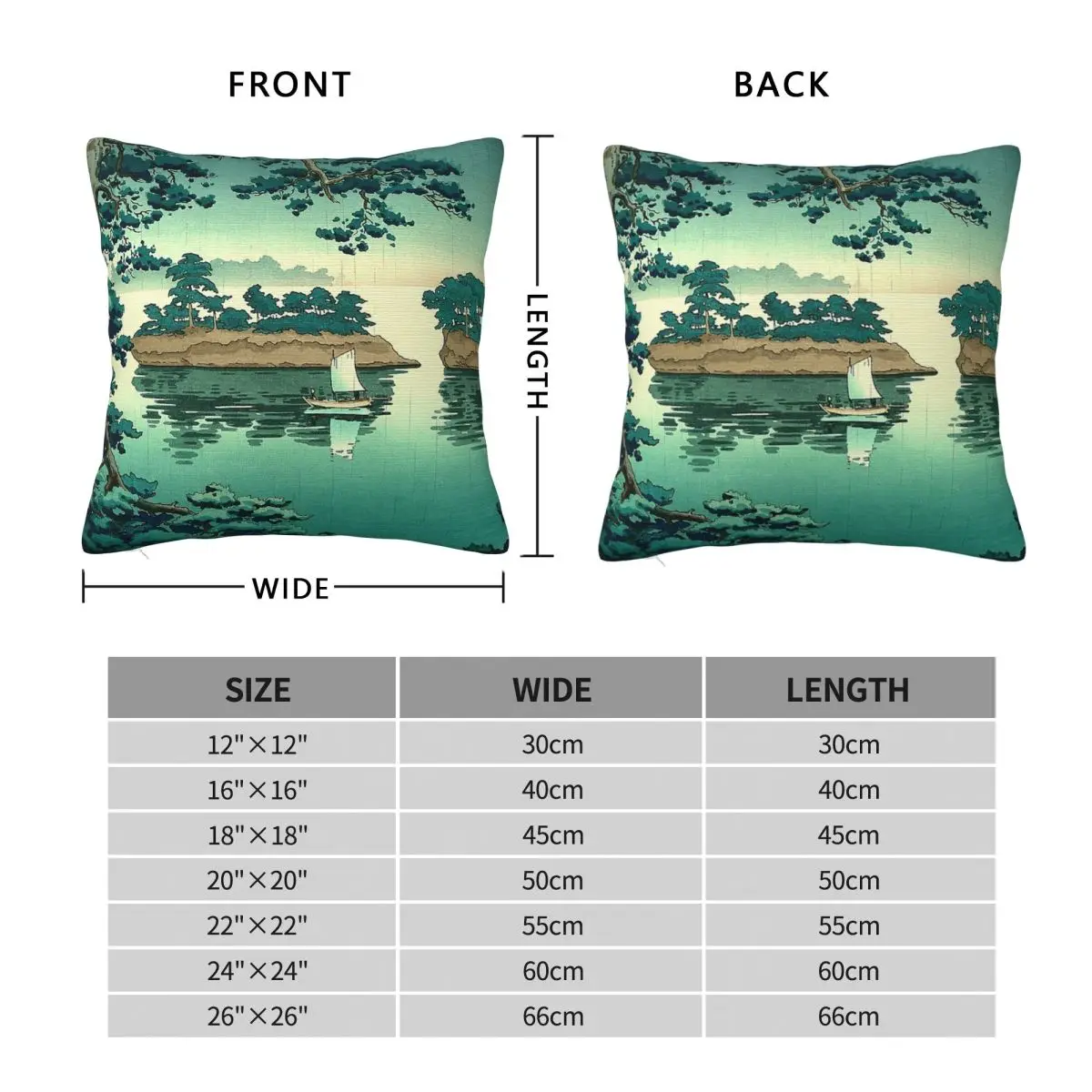 Tsuchiya Koitsu Rain At Matsushima Square Pillowcase Polyester Linen Velvet Zip Throw Pillow Case Home Cushion Cover 45x45