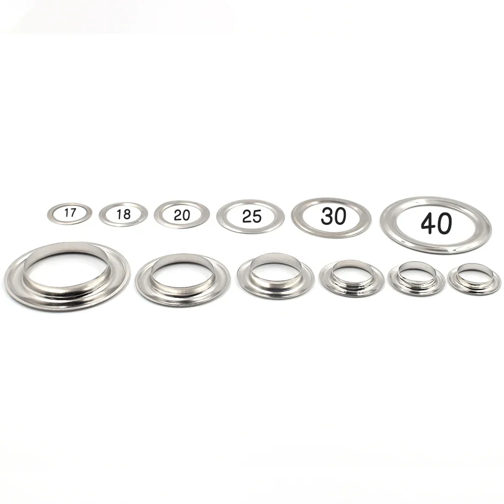 100sets Eyelets Inner Diameter 17mm-40mm Metal Eyelets with Washer DIY Handmade Craft Sewing Clothing Belt Bulk Accessories