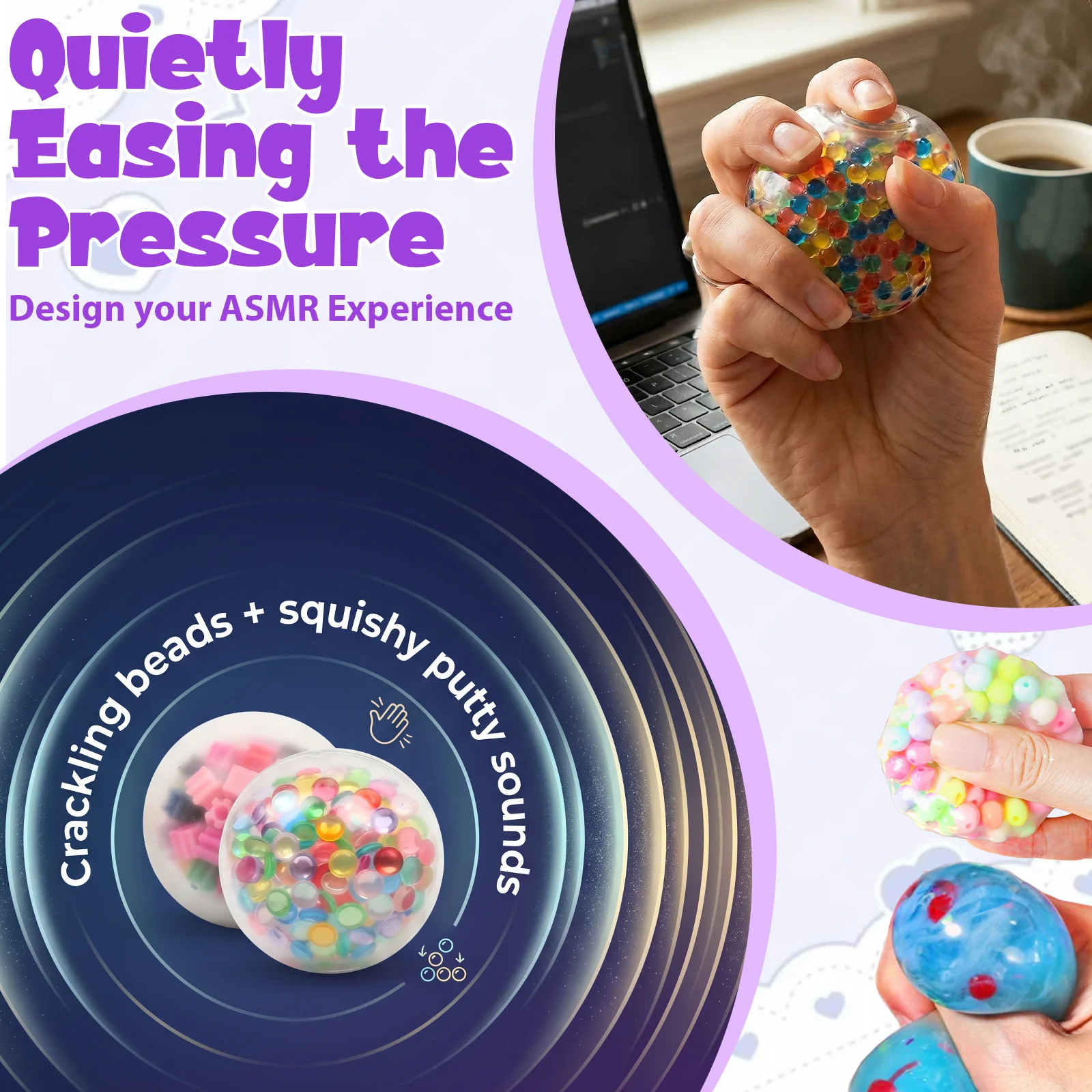 DIY Stressball-Bastelset: Tragbares Leeres Quetschball-Set mit Vakuumwerkzeug, Kabelbinder-Füller und Perlenexpander für Erwachsene – Detail 7