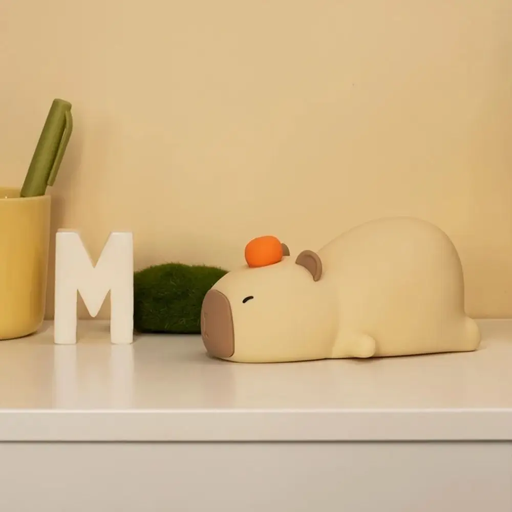 Silicone LED Capybara Night Light Cute USB Charging Touch Sensor Lamp Colorful Creative Sleep Night Lamp Birthday Gift