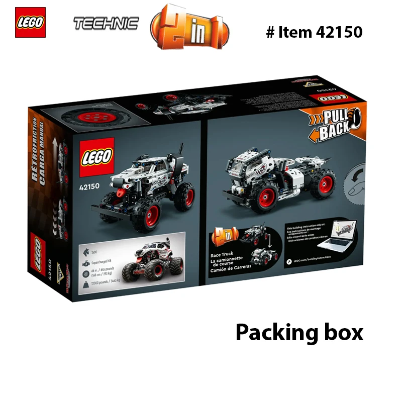 LEGO-Monster Truck Toys pour enfants, Monster Jam Monster, Mutt Daltravaillait an, 2 en 1, Cottage House, DIY importer Toys, Technic 42150, 244 PCs