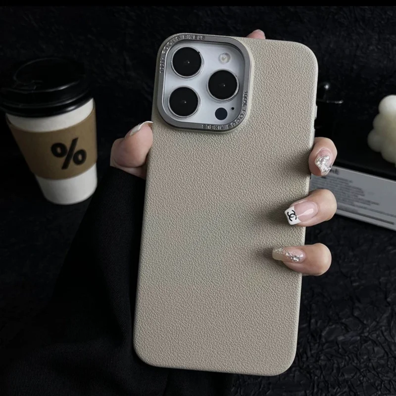 Suitable for Apple16ProMaxPhone caseiPhone15Phone Case Advanced Frosted Hardware Litchi Leather Pattern