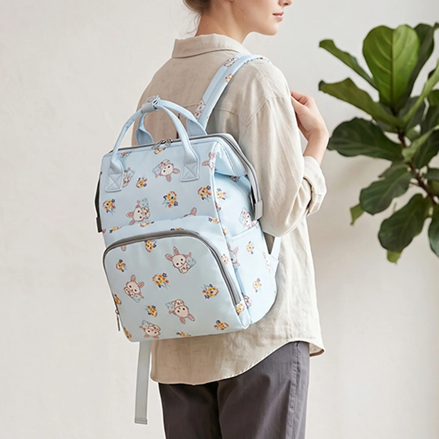 Lightweight Large Capacity Mommy Bag Cross-Border Double Shoulder Baby Carrier Multi-Pocket Storage Waterproof Pregnancy Bag New