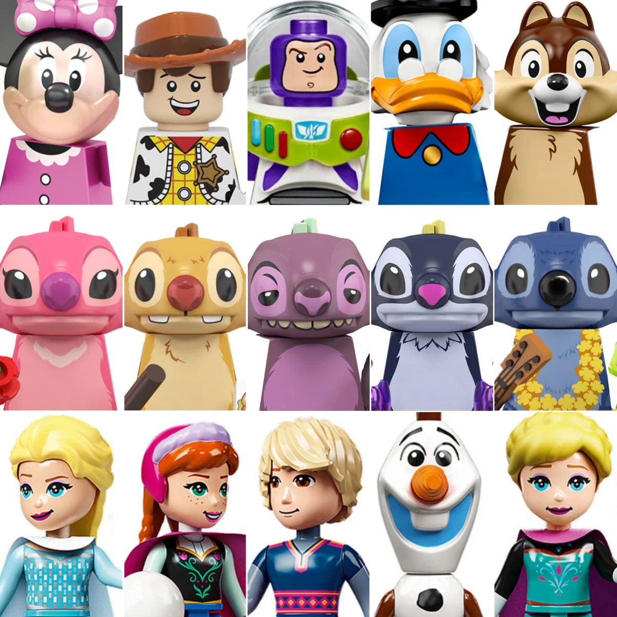 

Disney Frozen cartoon comic character brick toys Stitch Buzz Lightyear MINI assembly building block gifts