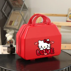 Anime Hellokittys 14 Inches Suitcase Sanrios Convenient Make Up Storage High Capacity Kawaii Cartoon Suitcase Gift Boxes Bags