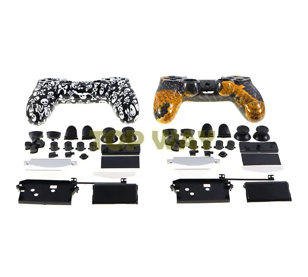 1 Juego de camuflaje para Playstatios 4 JDS 001 JDM 011 versión carcasa reemplazos para controlador PS4 carcasa botones