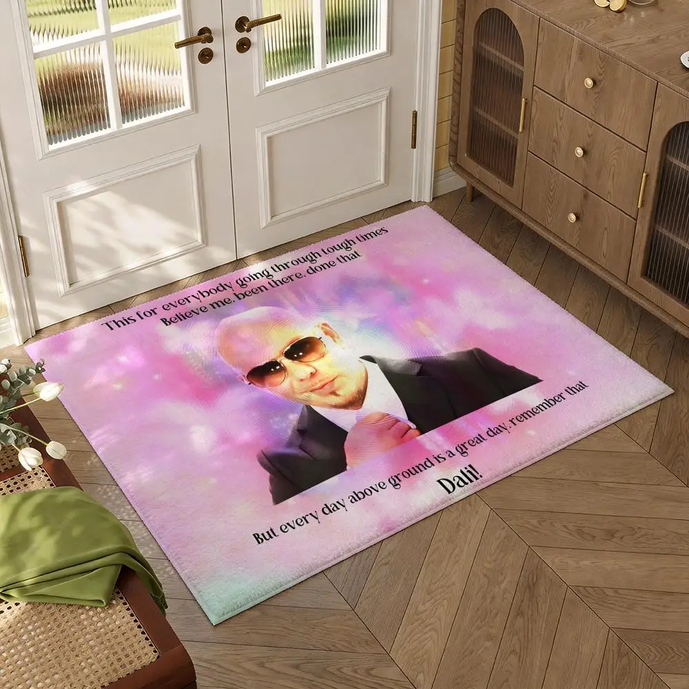 Mr 305 P-Pitbulls Worldwide Floor Mat Soft Thickened Flannel Door Mat Non-Slip Living Room Rug Home Decor