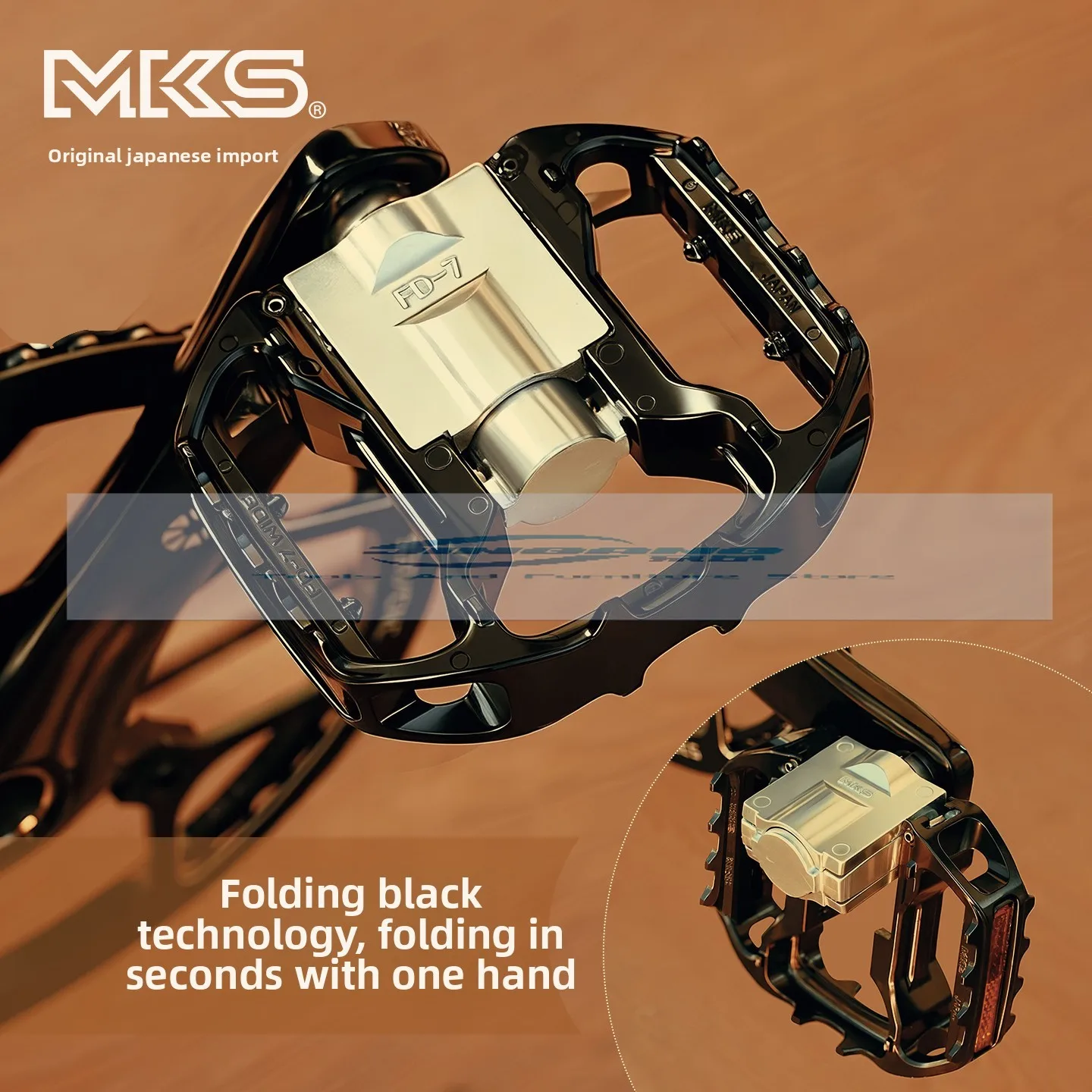 

MKS folding pedal FD-7Wide widened version small cloth big row bicycle aluminum alloy pedal universal pedal