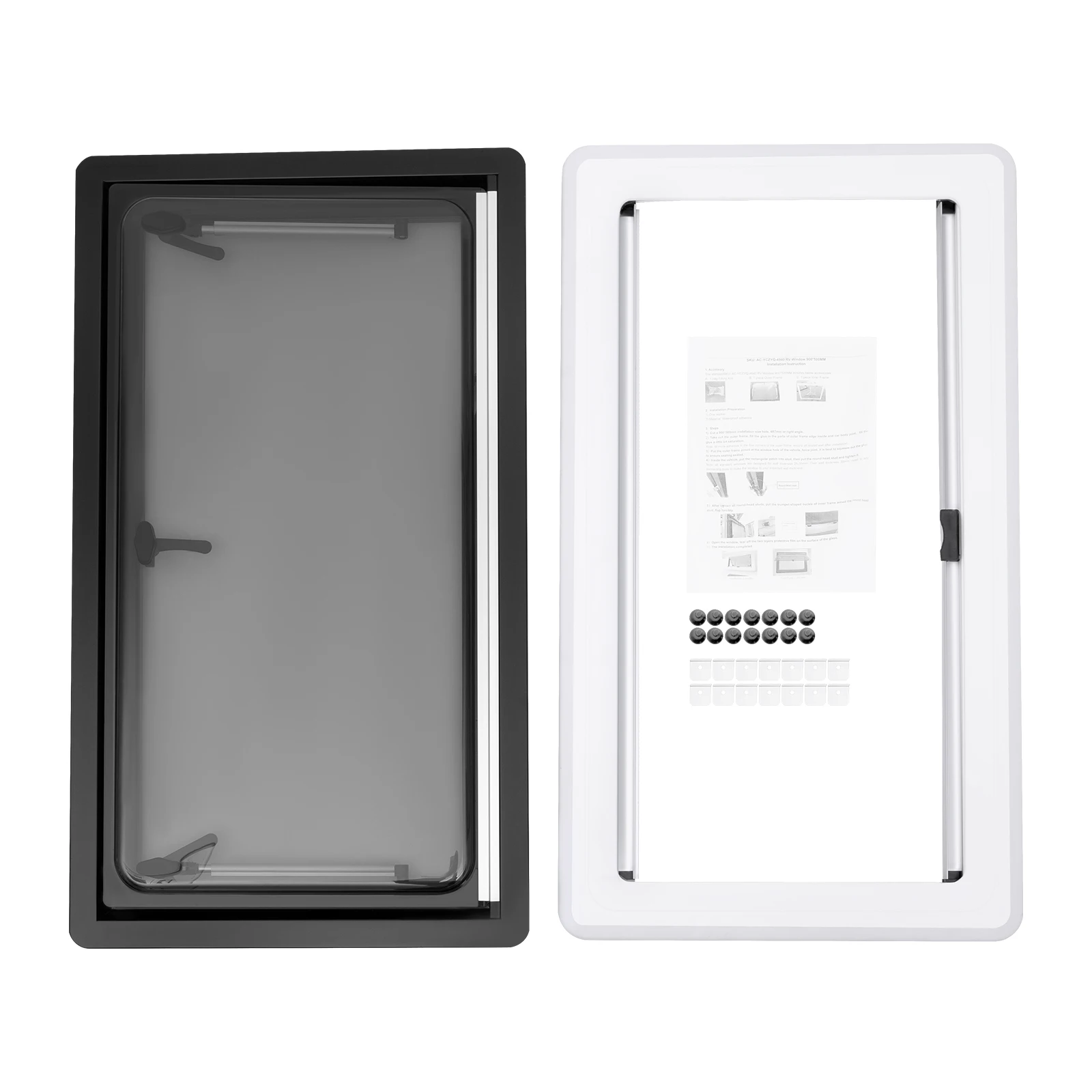 900x500mm 카라반 확장형 환기창, 푸시업 창, RV 접이식 창, 캠퍼, 모터홈, 카라반용 측면 창