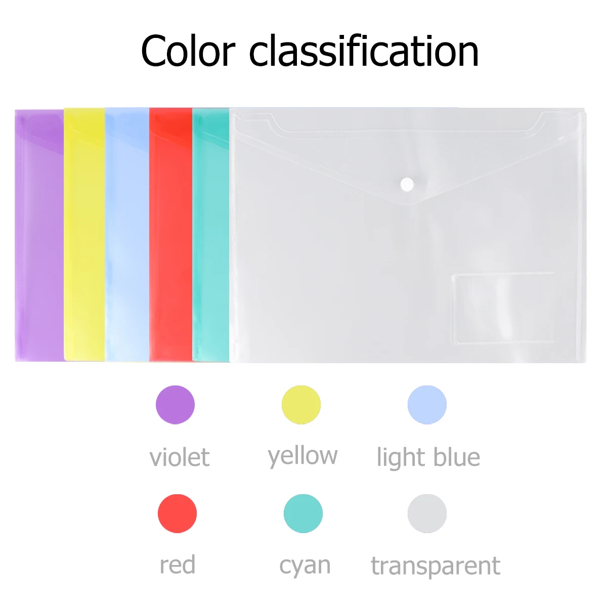 

20pcs Snap- File Bag Convenient Document Storage Bag Plastic Storage Pouch for School Office (Assorted Color)