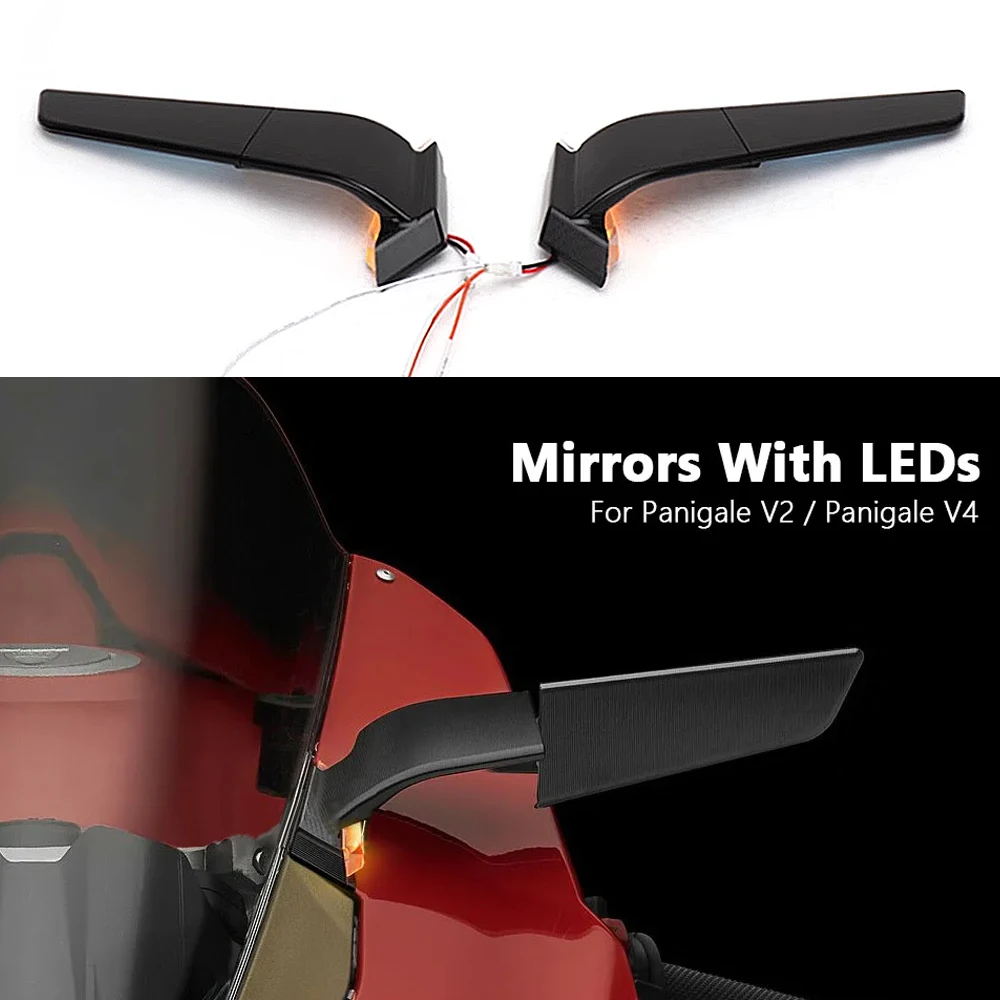 Motorcycle Accessories New Rearview Mirror With LED Turn Signals For Ducati Panigale V2 2020-2023 PANIGALE V4 2019-2022