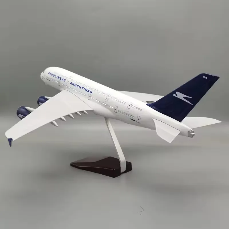 

47cm Argentinas A380 Diecast Resin Airplane Model Kit With Stand & LED for Adult Aviation Gift or Display Decoration