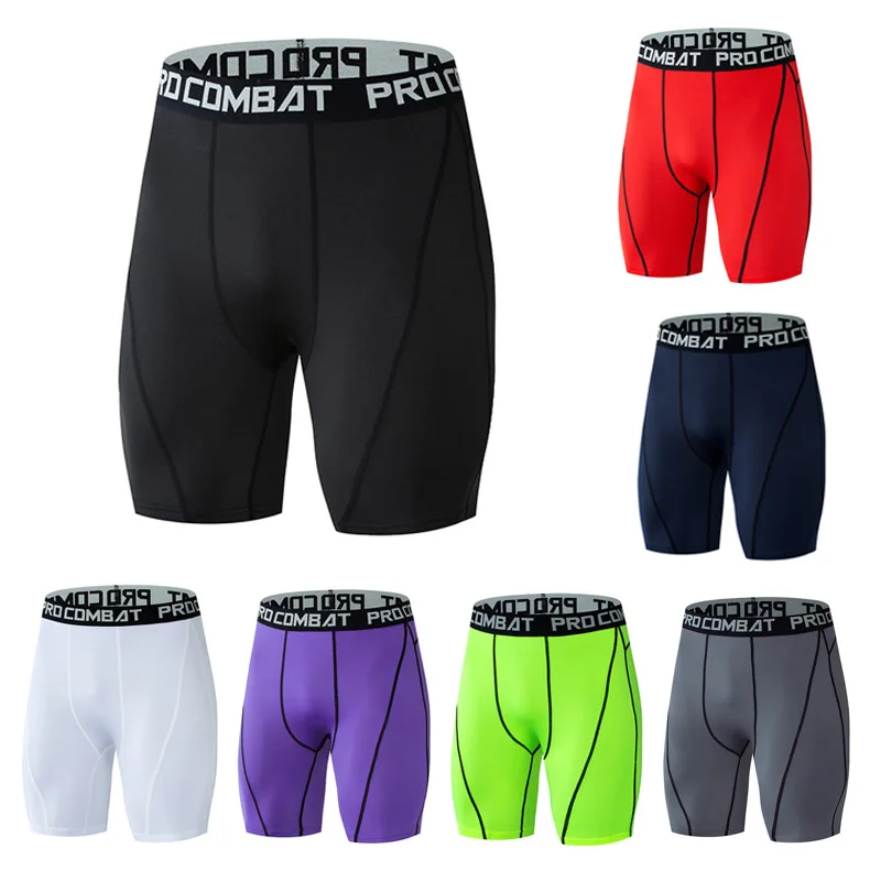 Men Tight Shorts Sports Moisture Wicking Quick-Dry Running Basketball Gym Workout Football Baselayer Training Tights Shorts