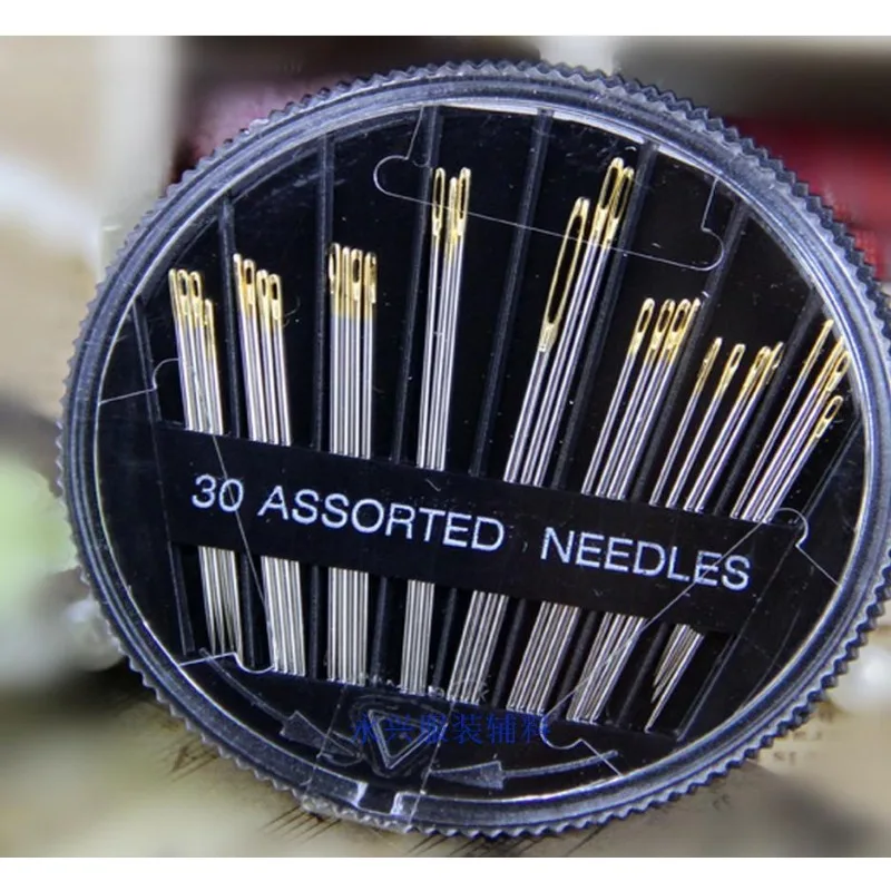 30 pcs Sewing Needles Kit with Rolling Disk Box Assorted Hand Embroidery Mending Quilt Sewing Case Tools for DIY Crafts Patches