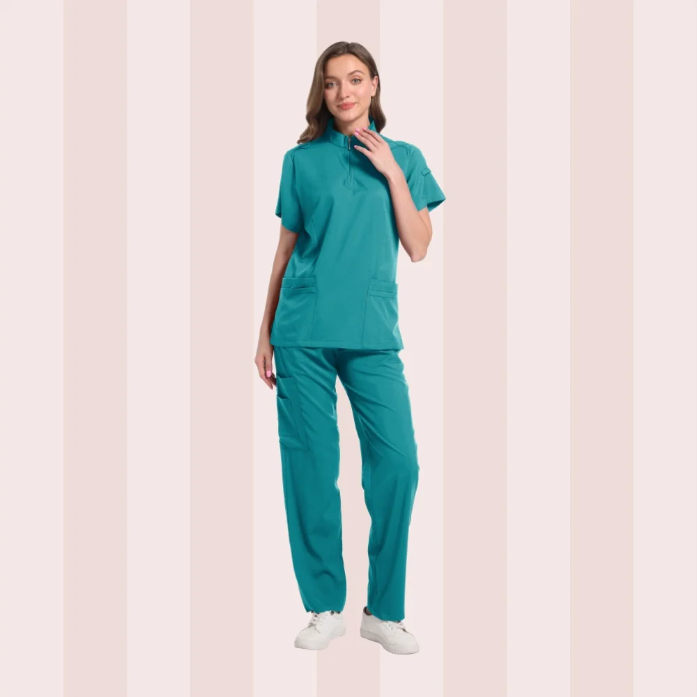 Uniforme médical d'infirmière de couleur Pure, tissu de haute qualité pour Salon de beauté, hôpital dentaire, soins chirurgicaux, ensemble de chirurgie clinique