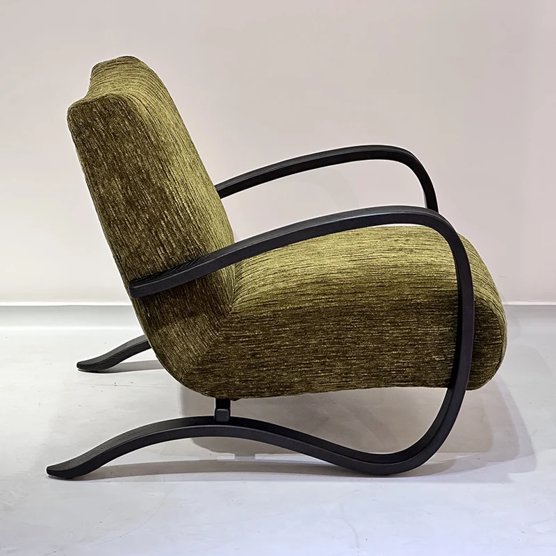 Modern Creative Design Leisure Chair Solid Wood Velvet Fabric Armrest Used For Villa Living Room Luxury Hotel Apartments