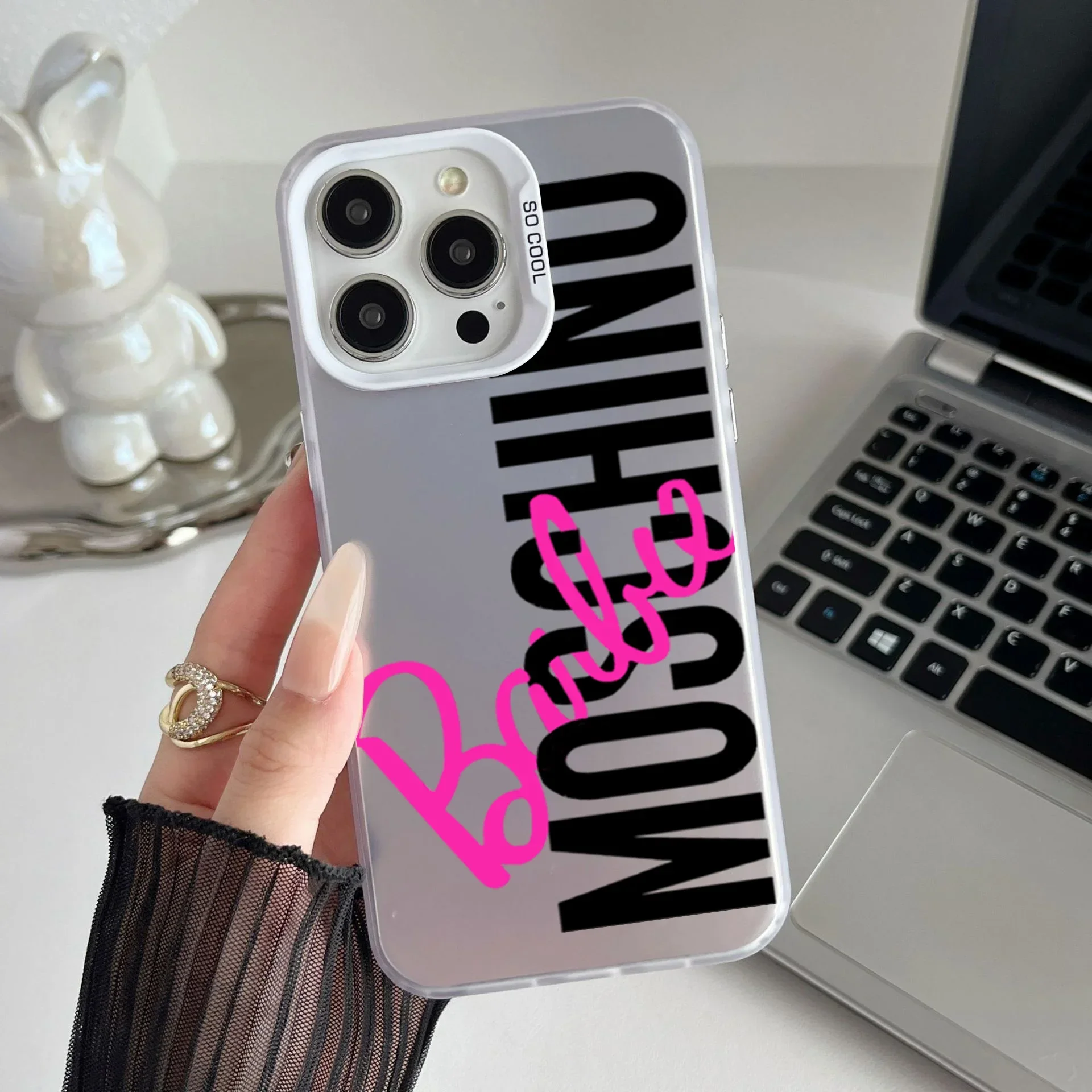 Luxury M-Moschinoes Phone Case For iPhone 16 15 14 13 12 11 mini Pro Max X XR XS MAX 8 7 Plus Anti Fall Matte Back Cover Shell