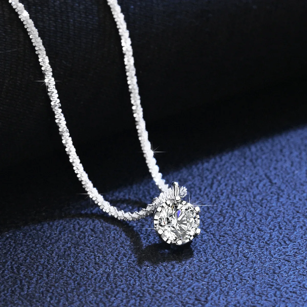 18K Real Platinum PT950 Moissanite Necklace Sparkling Vegetable Chain Light Luxury Light Luxury D Color VVS1 Diamond Pendant