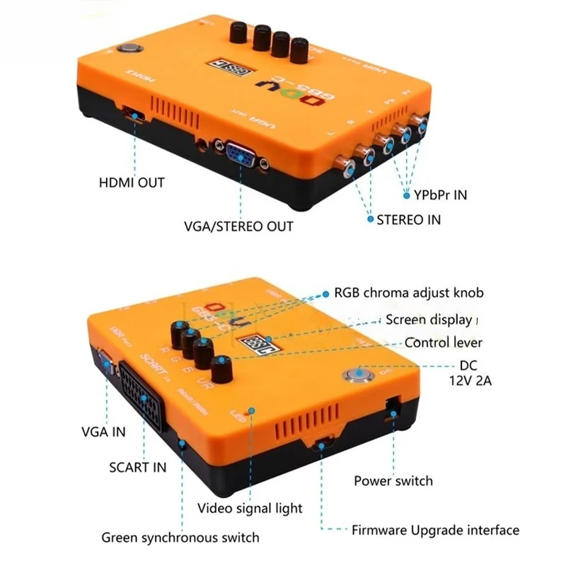 Low Resolution Control RGBS/YPBPR/RGBHV to VGA/HDMI Retro Game Console for PS1/2/3/N64 etc ODV-GBS-C AIO OSSC Adapter Compatible