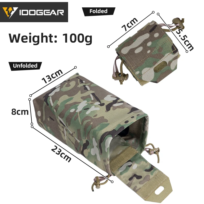 IDOGEAR-Bolsa de reciclaje táctica plegable, MOLLE Drop, duradera, Mini 35116