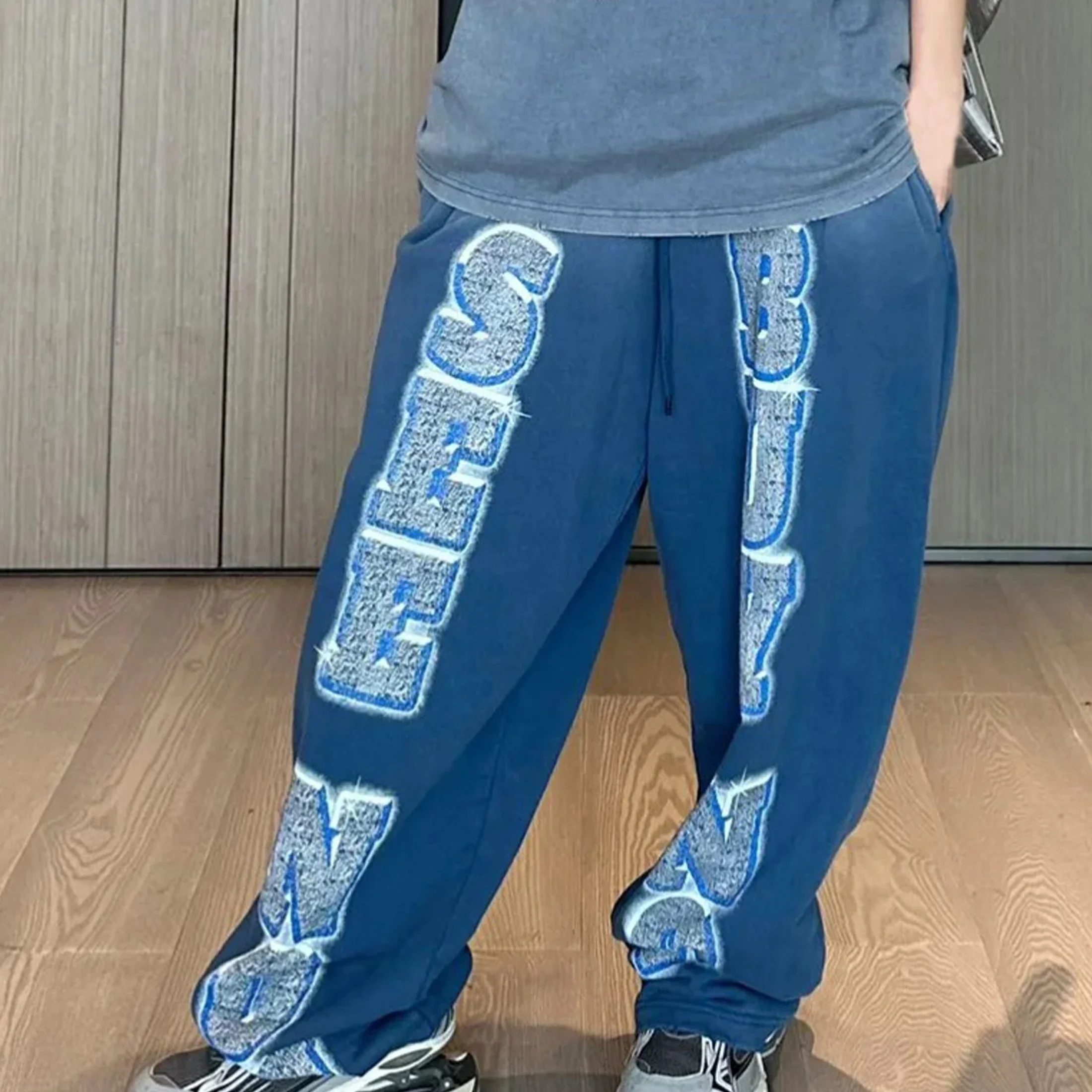 

NIGO Men's Women's Four Seasons Solid Color Letter Print Fit Mid Waist Elastic Casual Sweatpants Ngvp #nigo8283