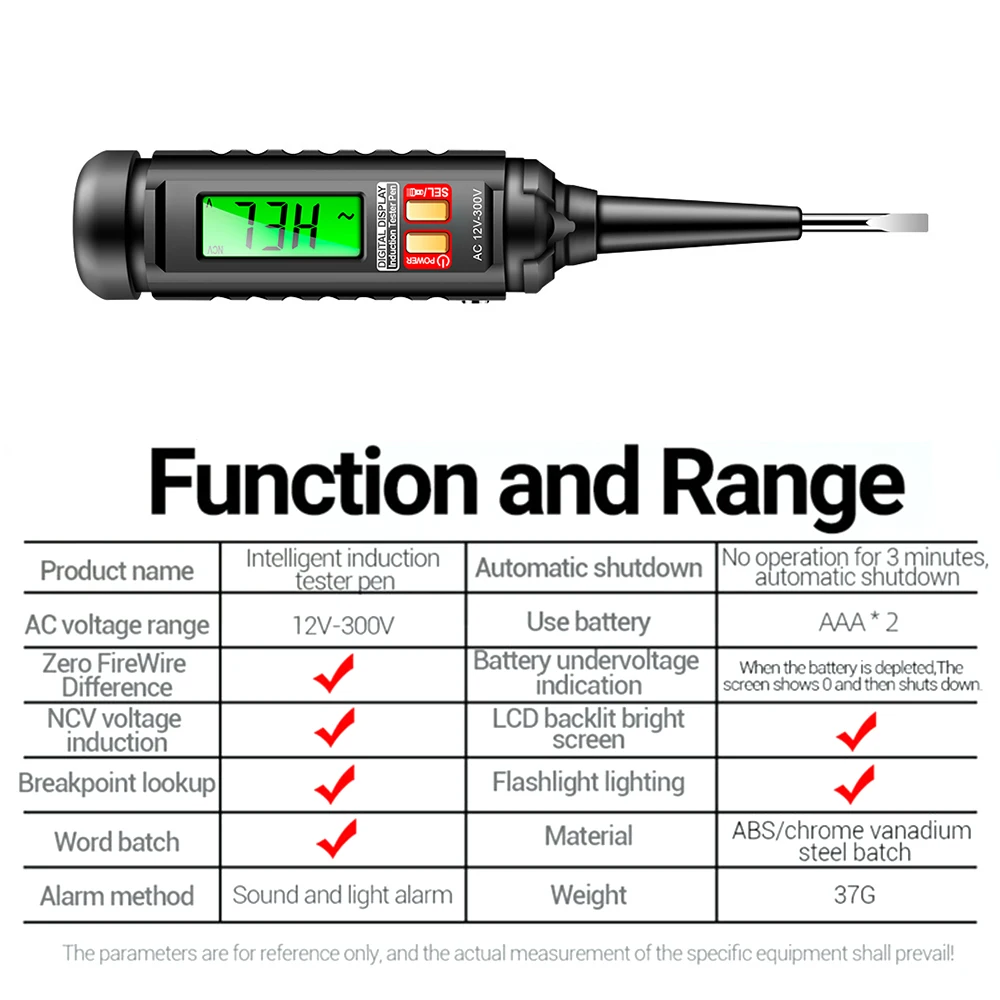 Intelligent Voltage Tester Pen AC Non-contact Induction Test Pencil Voltmeter Power Detector Electrical Screwdriver Indicator