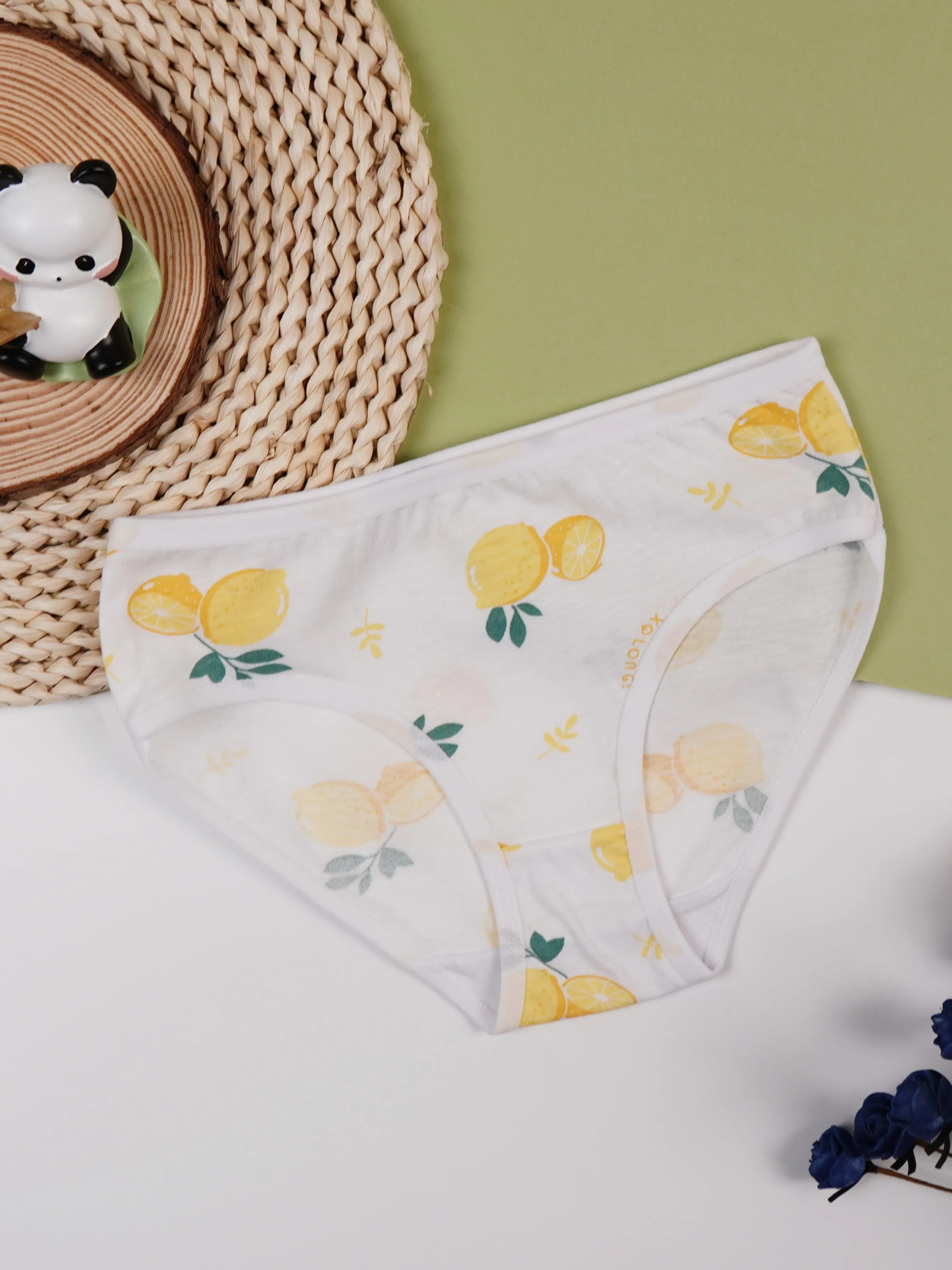 5pcs/lot Breathable Cute Printed Cotton Girls' Panties, Soft Kids Underwear for Daily Wear